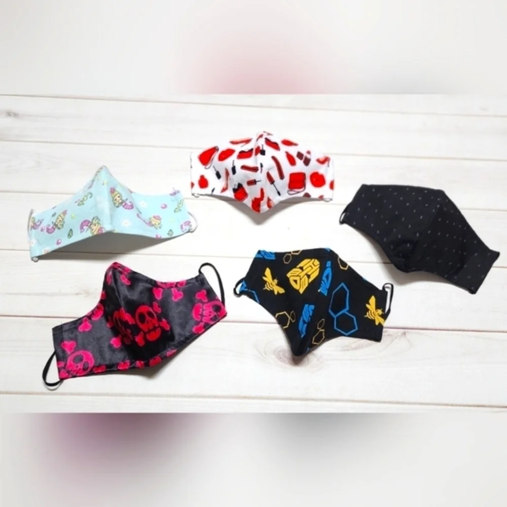 New Bundle of 5 Adult Handmade Face Masks B
